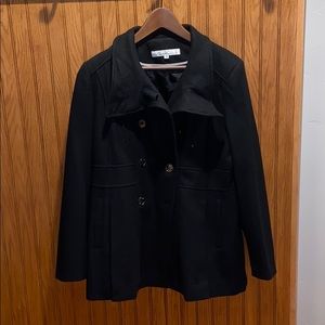 Kenneth Cole Black peacoat size 14